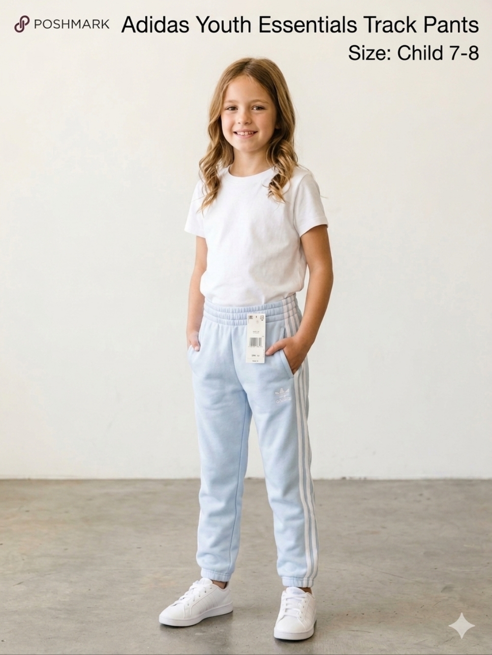 Adidas Girls Blue Jogger Size S (7/8)